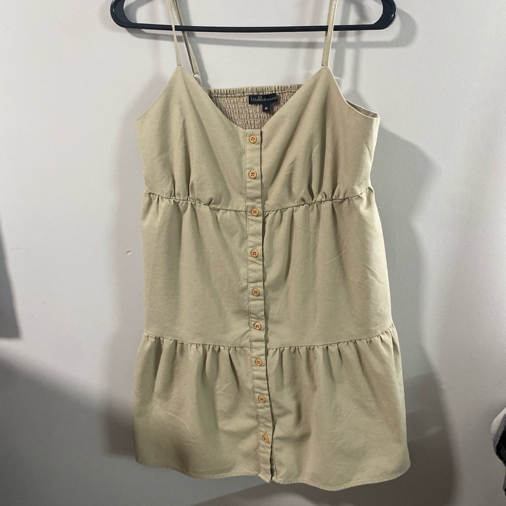 Wishlist Apparel Beige Button-Down Dress
